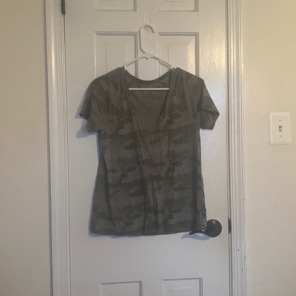 Camo v neck shirt